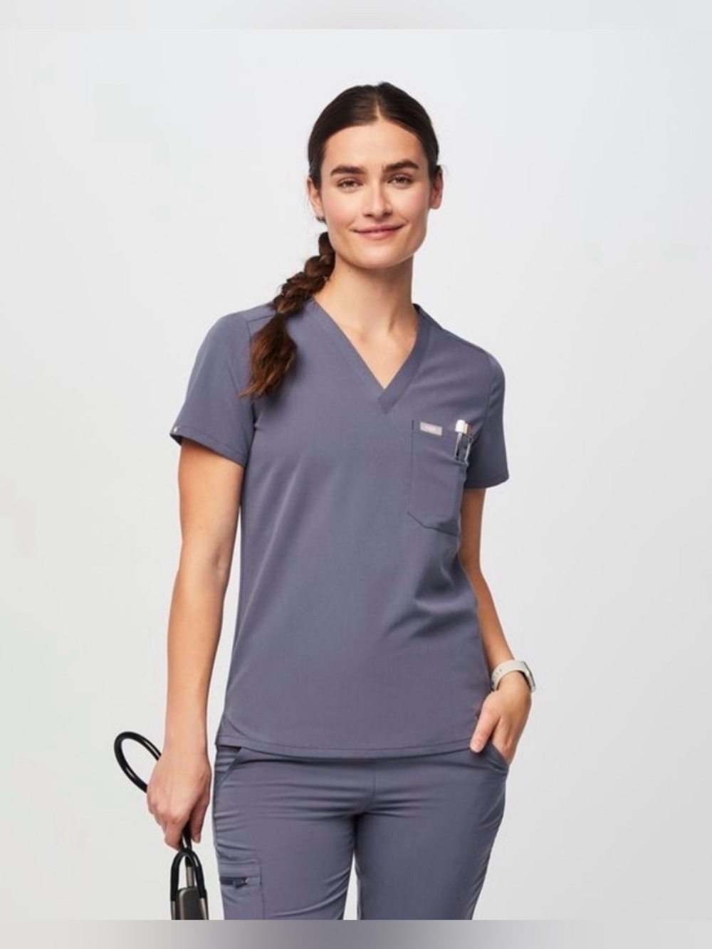 FIGS Catarina Scrub Top in Space Navy